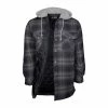 Canyon Guide Men's Quilted Snap-Front Flannel With Fleece Hood