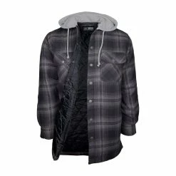 Canyon Guide Men's Quilted Snap-Front Flannel With Fleece Hood