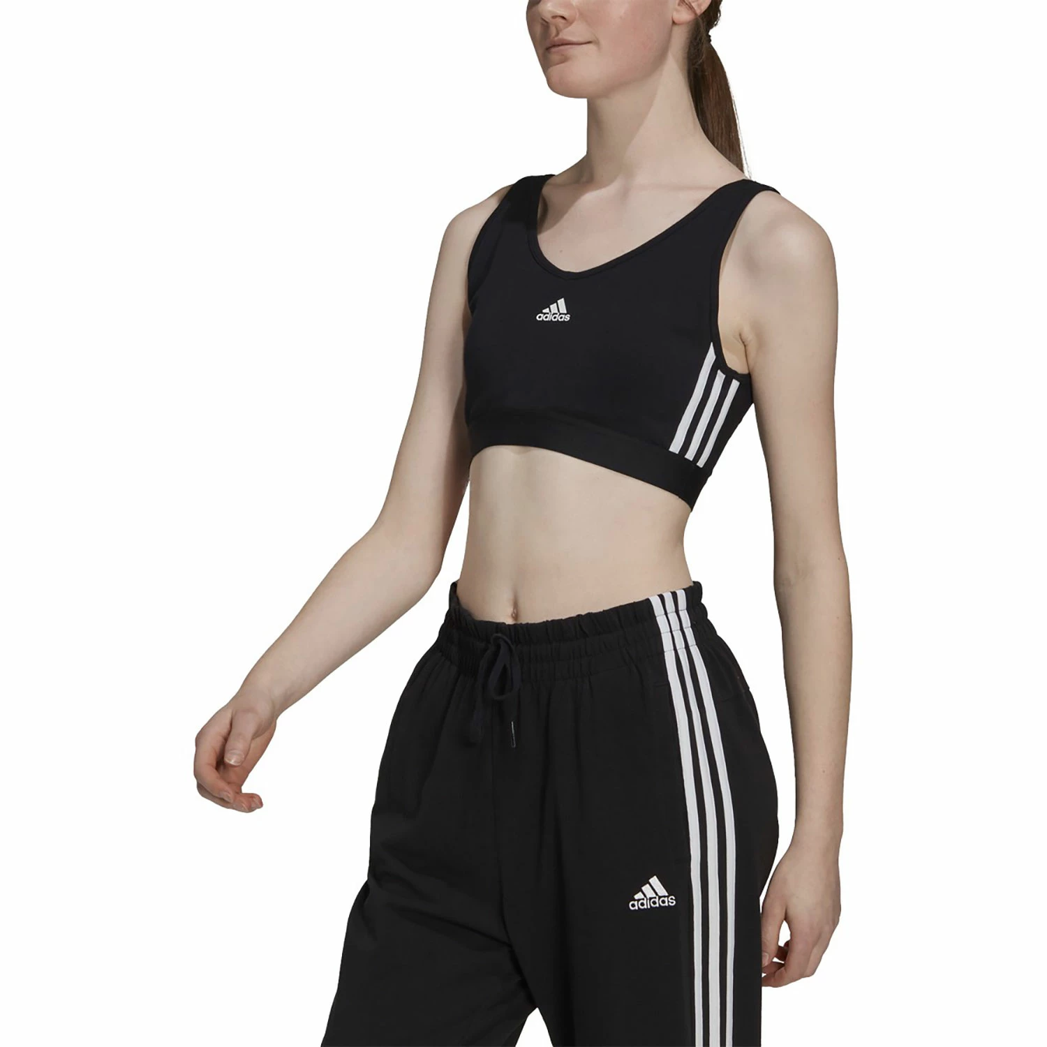 Adidas Women's Essential 3-Stripes Crop Top 3 Adidas Women's Essential 3-Stripes Crop Top